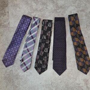 Hunt Club Men's Multi-Tie Lot in Purple, Gray, Black, Brown